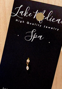 Gold Marquise Dangle- Titanium